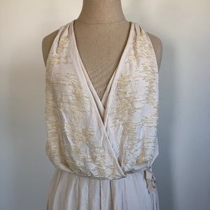H&M Long Beaded Cream Dress